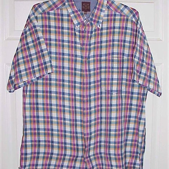 HAGGAR, XL, MULTI COLORED, PRE-OWNED, LAUNDERED, GENTLY WORN, 100% COTTON, SHIRT - Picture 2 of 2